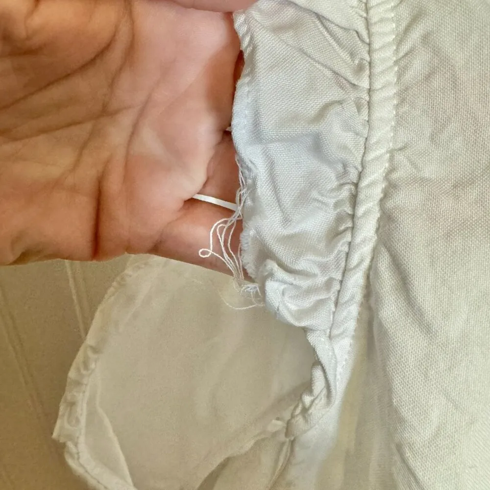 Zara TRF White Babydoll Top Sleeveless, Tie Back - Image 9