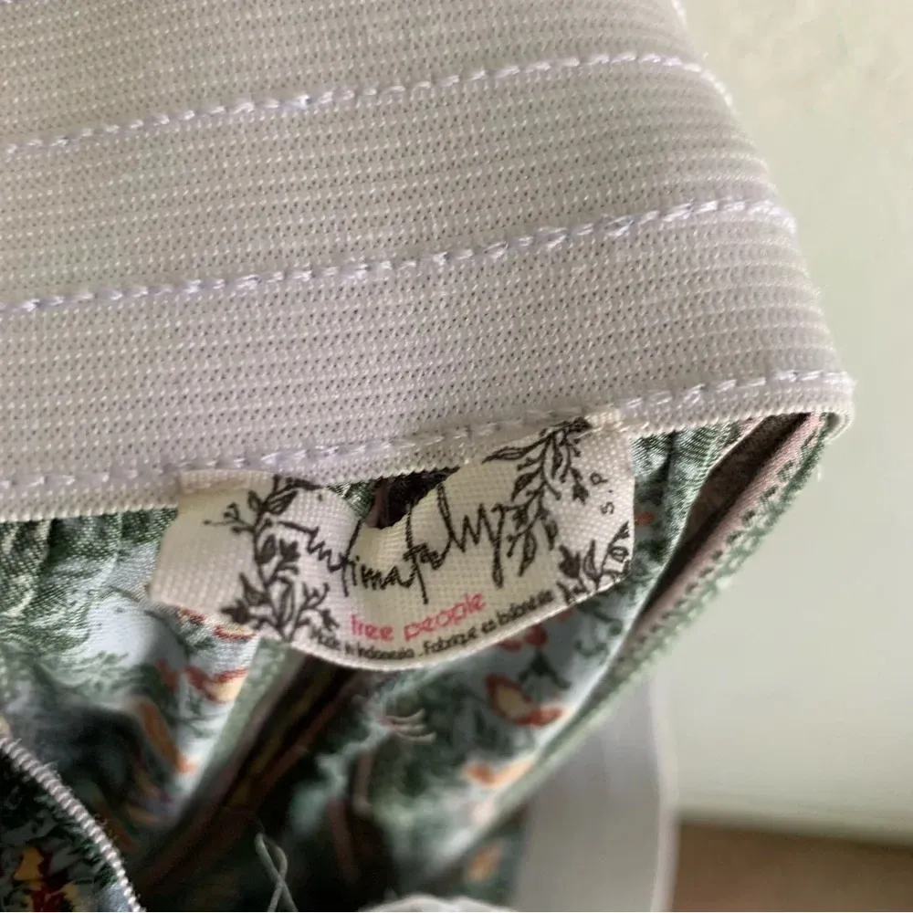 Free People Take Your Tie Off Sage Green Multi Print Wide-Leg Pants Sz Small - Image 6