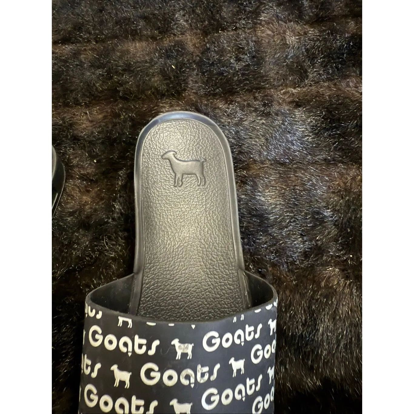 Goats Womens Pool Slides Black - Image 4