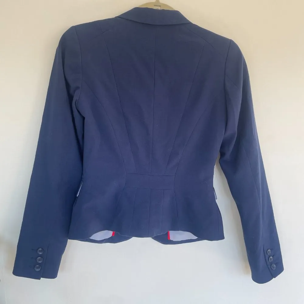 Fitted Blazer Blue Womens Size 4 - Image 5