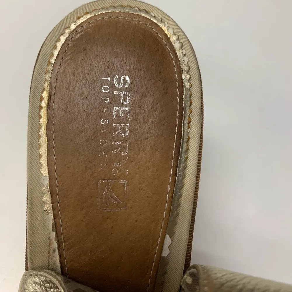 SPERRY gold cheetah cork wedges-Leather size 10 - Image 7