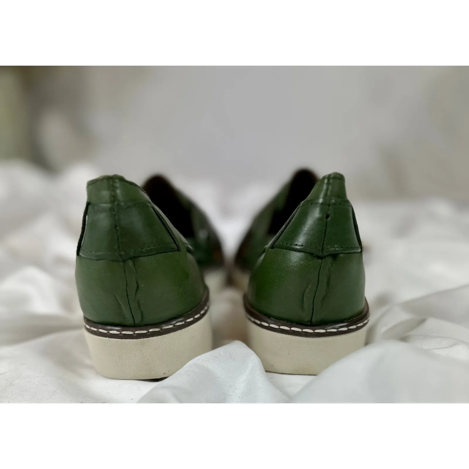 Huaraches by BearPaw Womens Leather Slip On Sandals Military Green 12 - Image 11