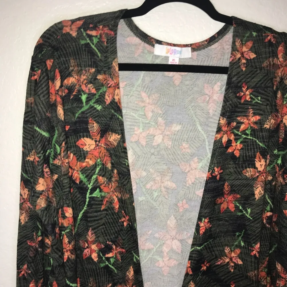 LuLaRoe Sweater Sarah Duster Cardigan Floral & Fauna Pattern Sz XL NWT - Image 6