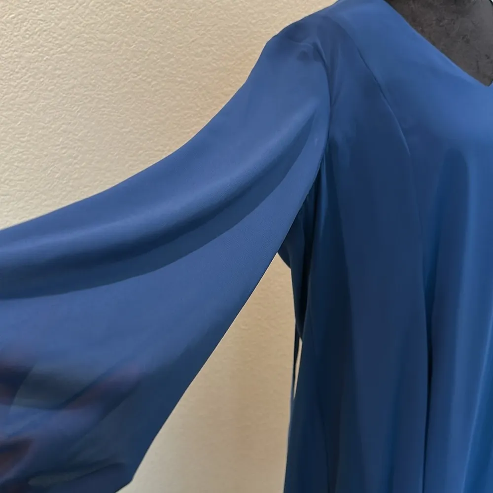 New Inc International Concepts Chiffon Blue Dress that ties in the back Size XL - Image 4