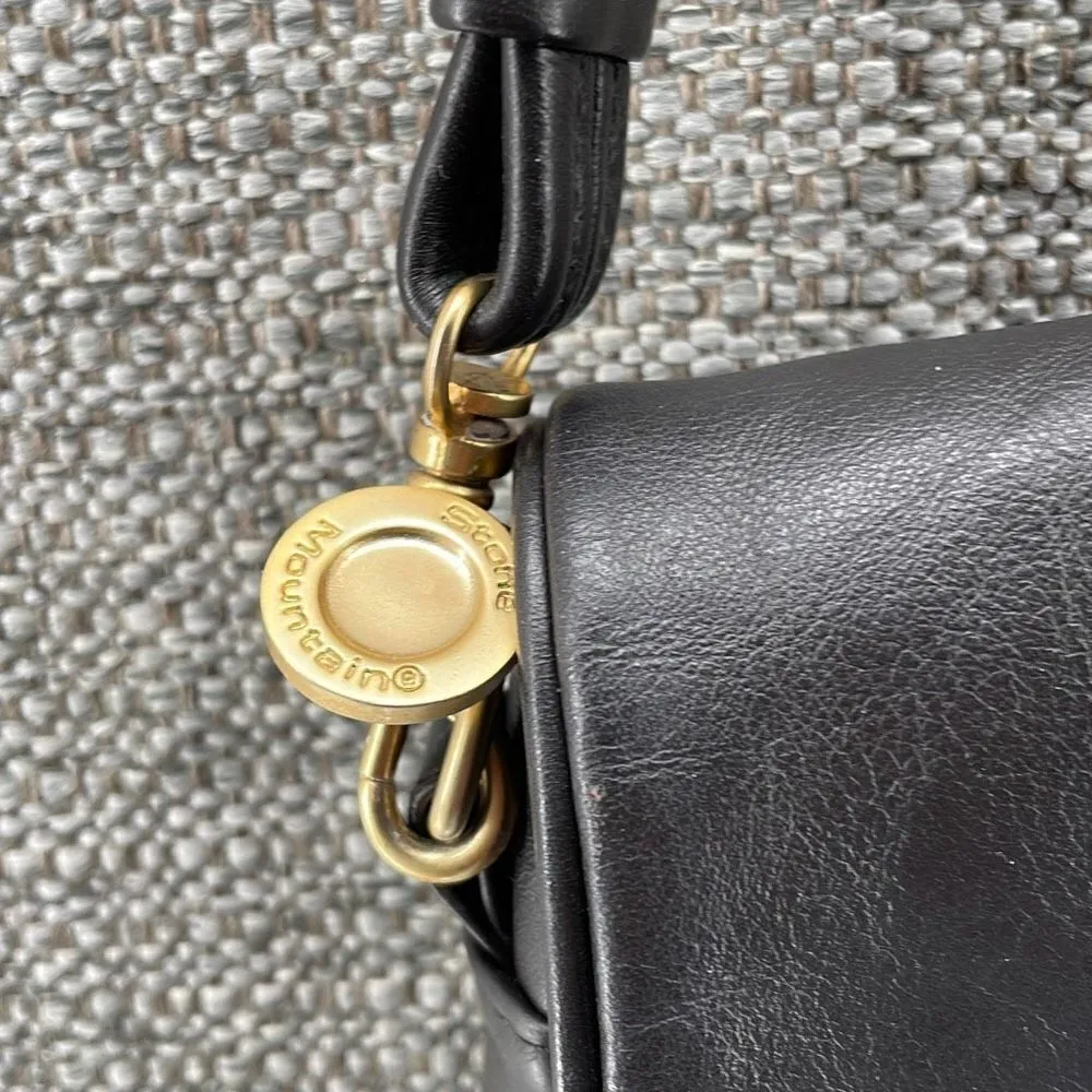 Vintage Shoulder Bag Med Stone Mountain Dark Brown Leather Minimalist Soft 90s Brown - Image 5