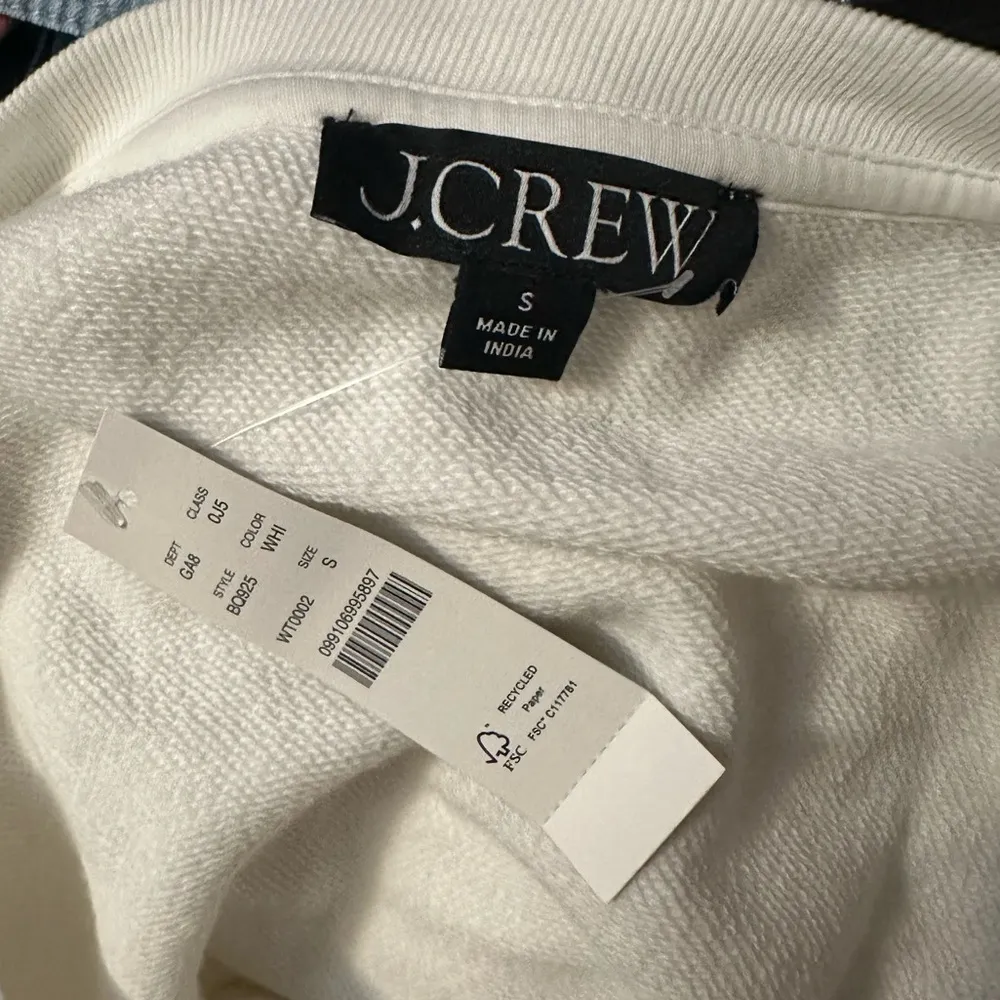 NWT J. Crew University Terry Short-sleeve Lace-up Shirt White Size S - Image 7