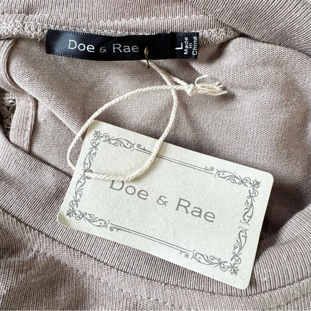 Tan Beige Knit Crochet Lace Midi Dress Doe & Rae ModCloth Cottagecore Boho Fairy - Image 15