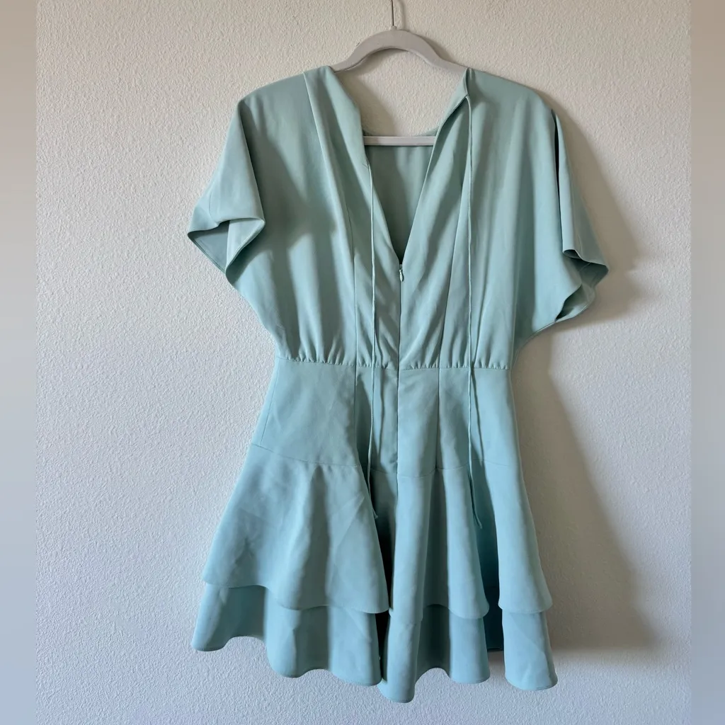 Alice and Olivia Palmira Tie Back Tiered Mini Dress - Image 3