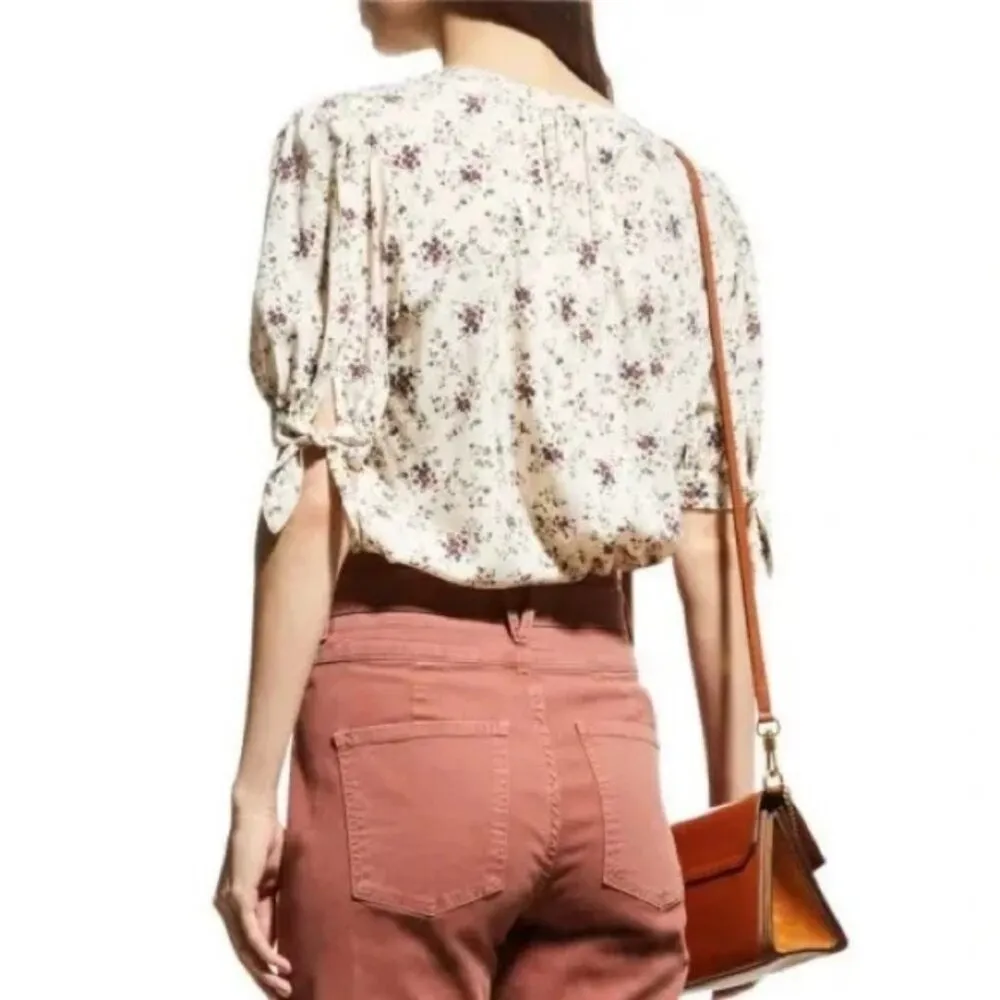 đź’•VERONICA BEARDđź’• Gizela Blouse ~ Silk Whitestone Micro Floral Print - Image 3