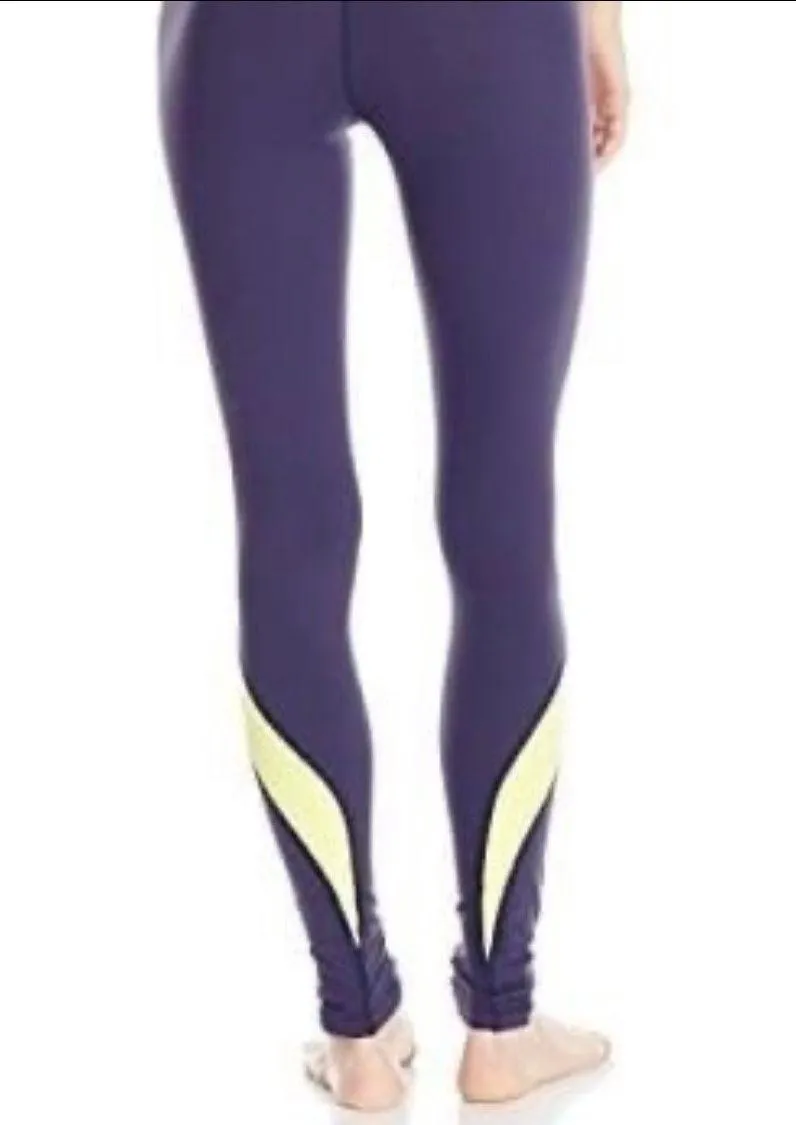 Elevate front seam long leggings in navy and lilac size S small - Image 2
