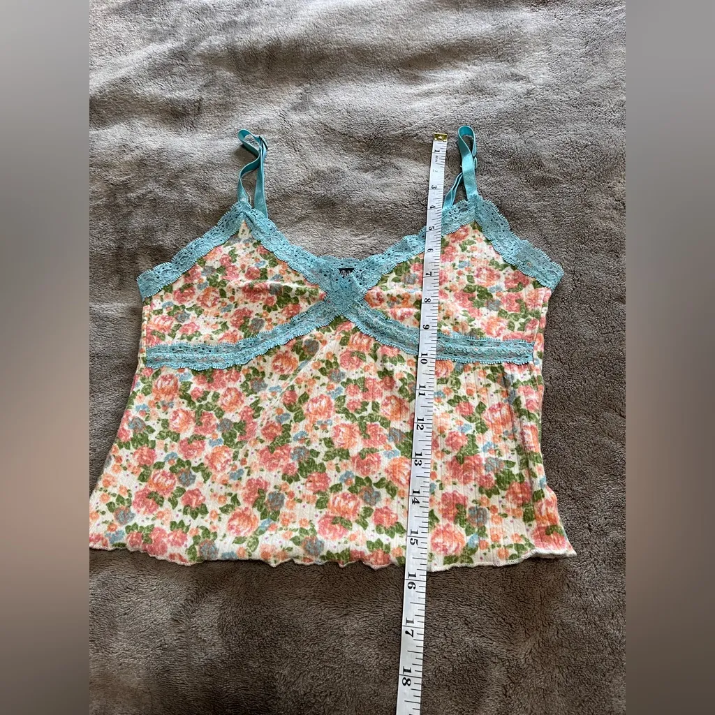 Cottage Core Vintage Floral Lace Trim Cami Tank Top Women’s Sz XS Wild Fable EUC - Image 7