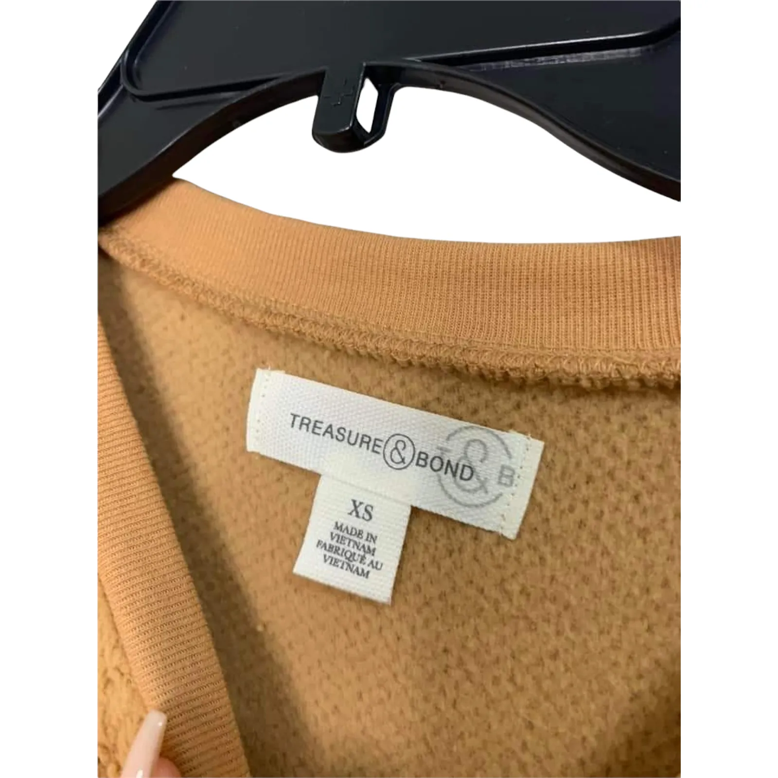 TREASURE & BOND Brushed Fleece Sweatshirt in Tan Doe XS NEW‎ - Image 3