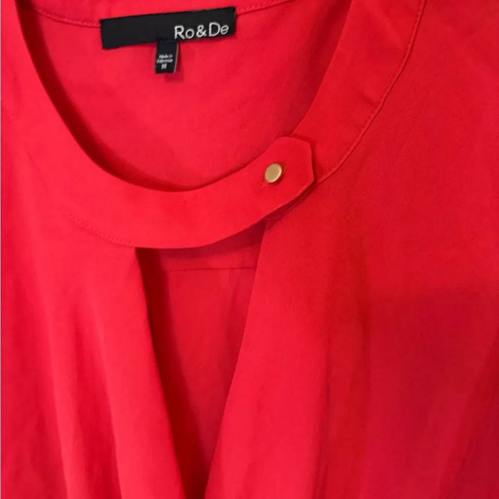 Ro & De  Red Drape Front Blouse - Image 5