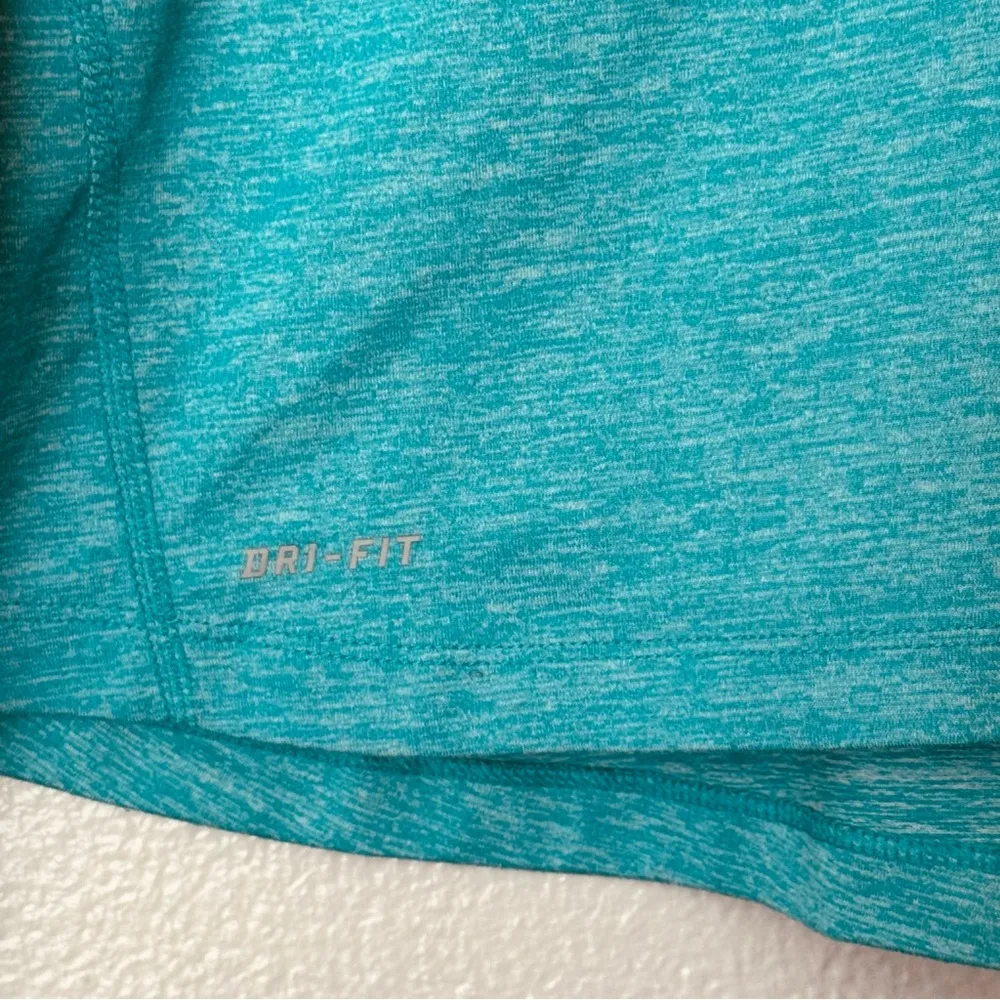 Nike Running Quarter Zip Long Sleeve Teal Top Size Large - Image 4