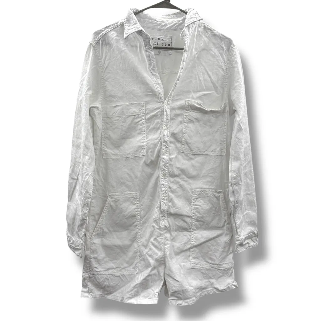 Frank & Eileen Ireland Romper Women’s Size Large White Italian Performance One P - Image 2