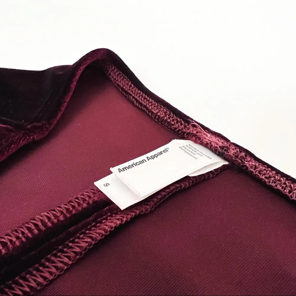 Vintage Y2K American Apparel Velvet Pencil Skirt in Burgundy | Size S - Image 7