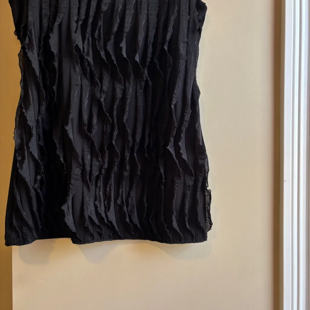 Cocomo Black Tank Top with Shimmer Accents Size M - Image 3