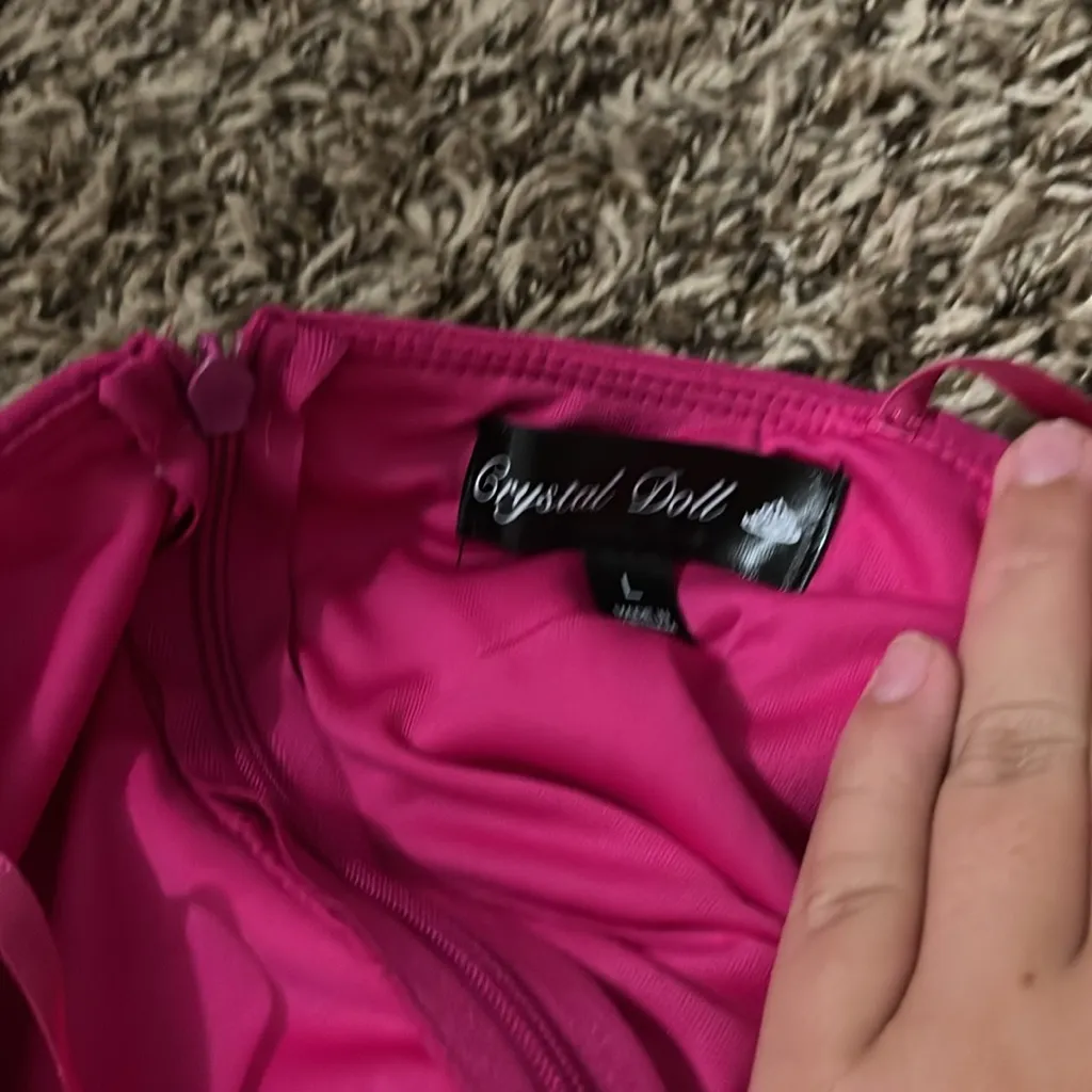 NWT Crystal Doll Pink Wide Leg Pants High-Waisted - Image 2