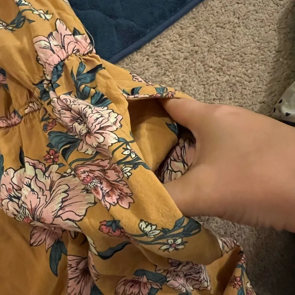 Band of gypsies wide leg floral jumpsuit L - Image 6