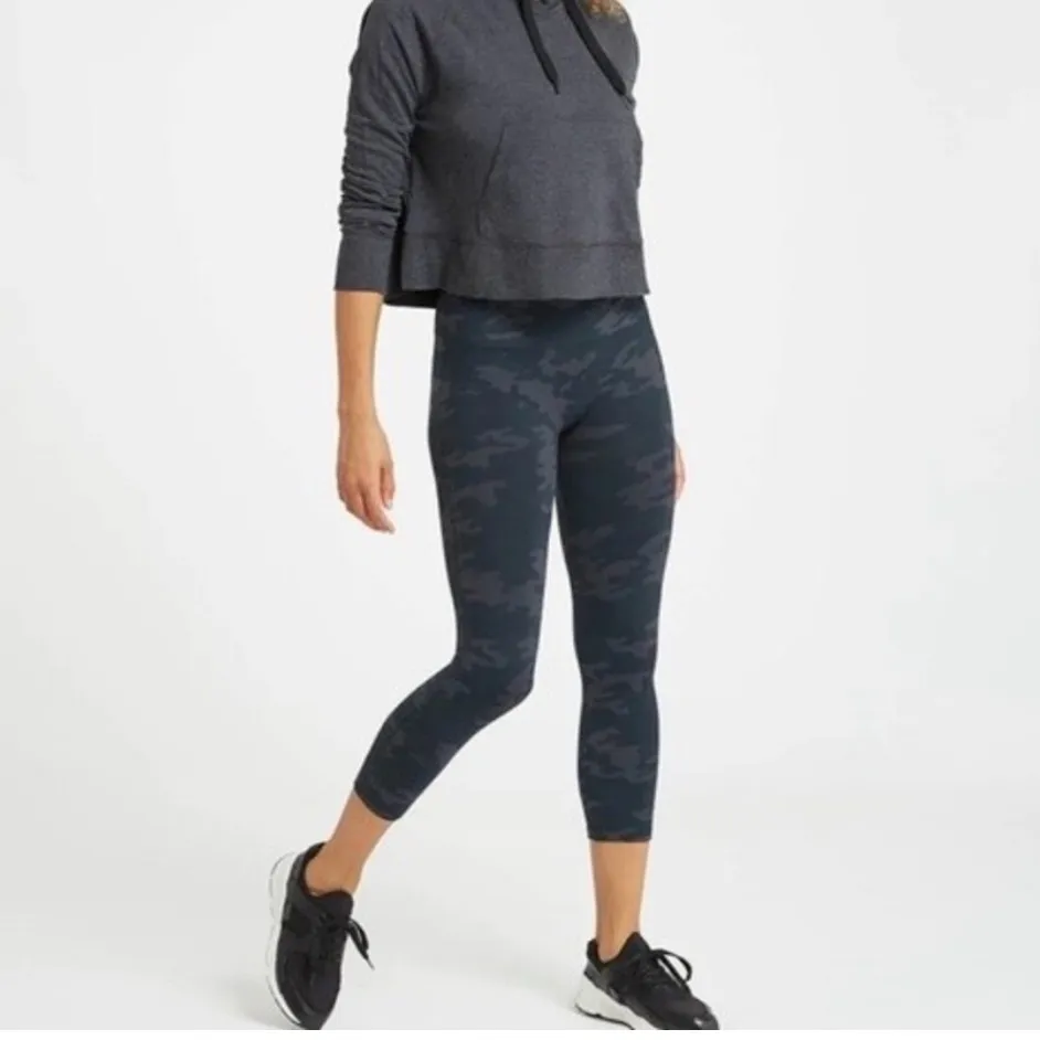 SPANX‎ Look At Me Now Seamless Crop Legging Women SZ Large Black Grey Gray Cami - Image 2