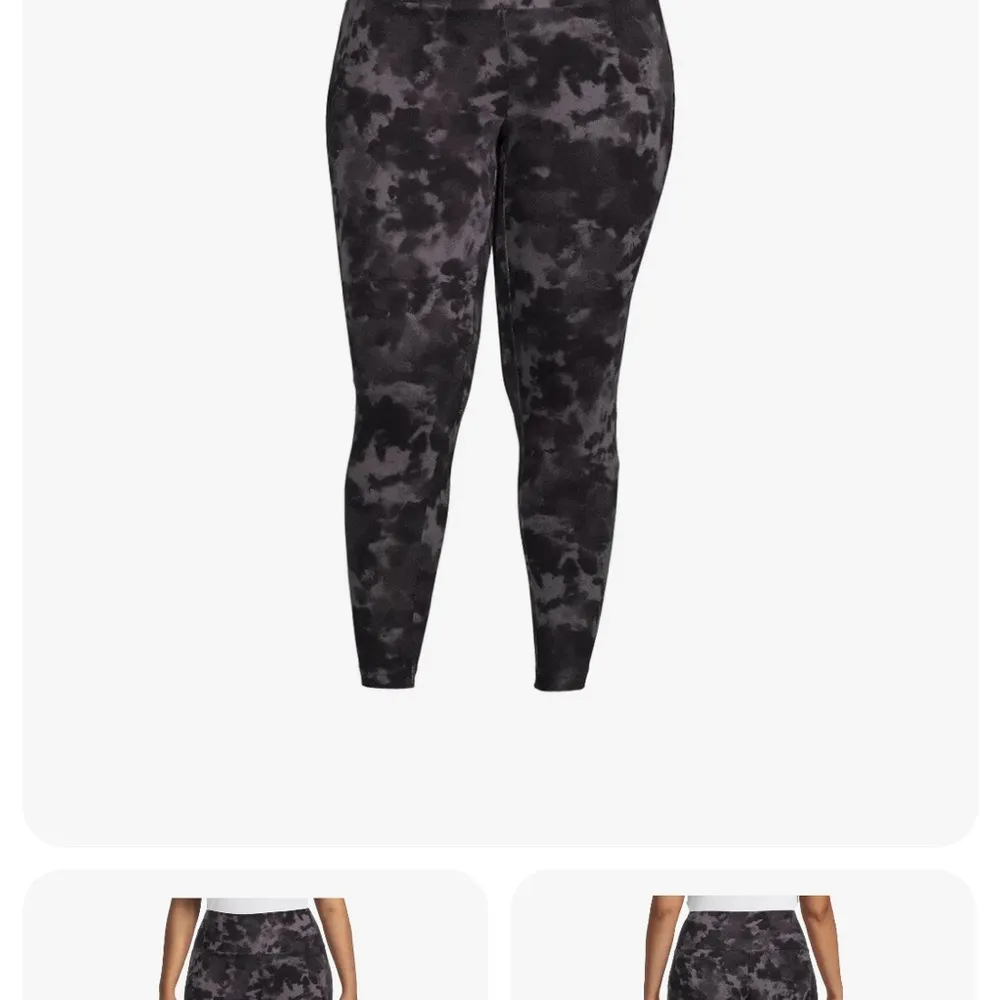 Terra & Sky Womens Black Tie Dye High Rise Ankle Leggings Size 1X 16W-18W New - Image 5