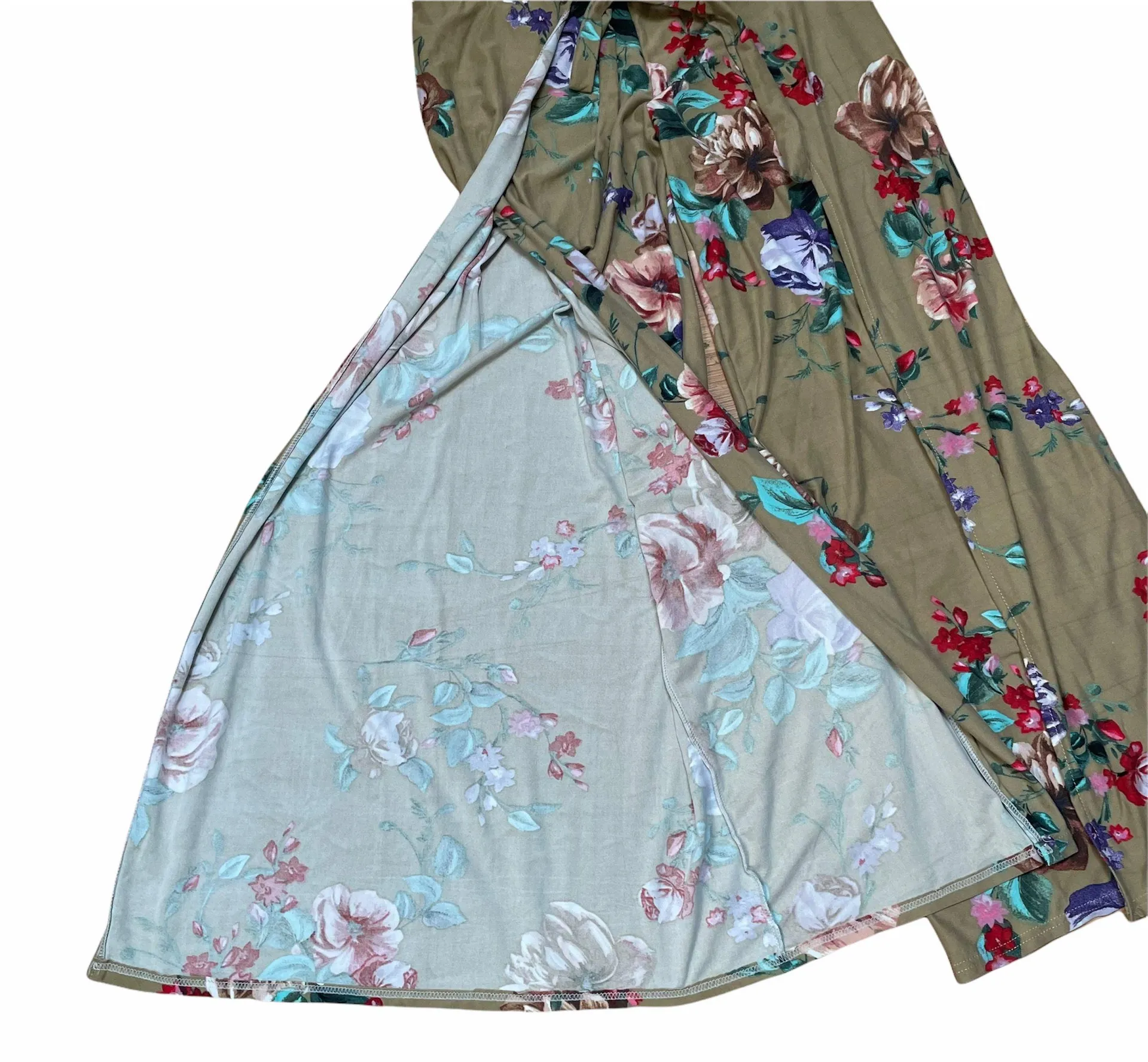 Floral Wrap Open Leg Palazzo Pants - Image 3