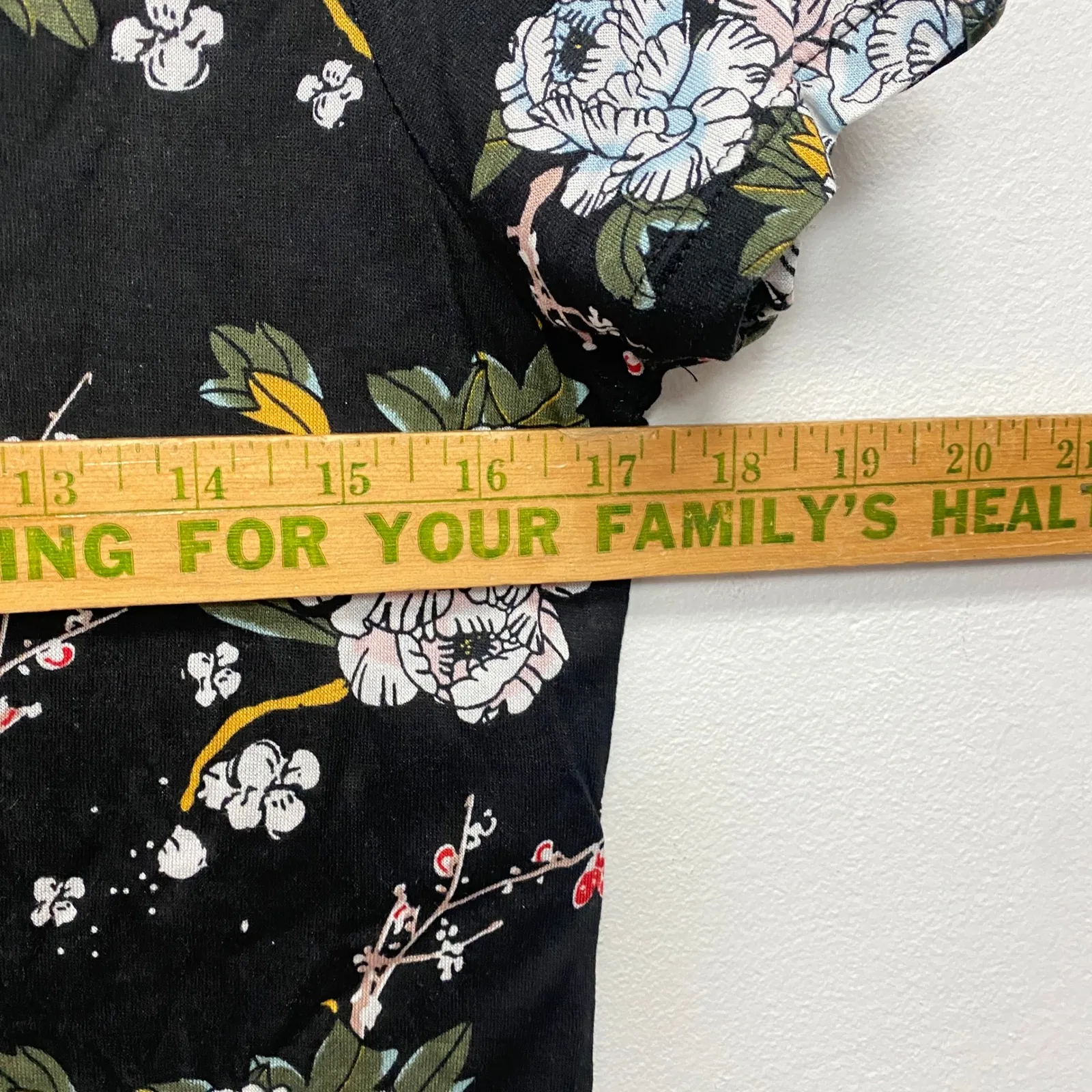 Workshop Republic Clothing Dark Floral Print Short Sleeve Tunic Top - Size S - Image 5