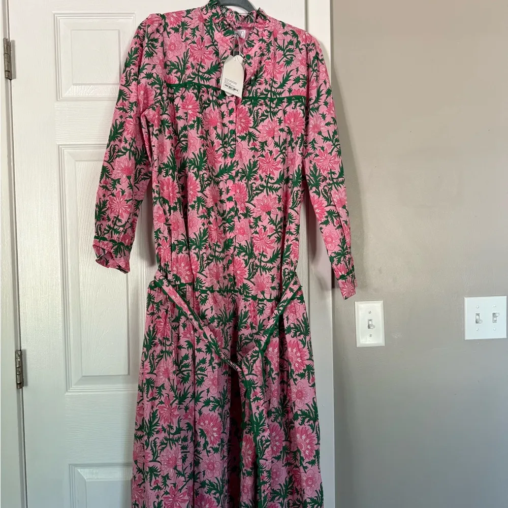 Pink City Prints Tuckernuck Margot Maxi Dress Bubblegum Rose Gardenia Floral NWT Size XL - Image 10