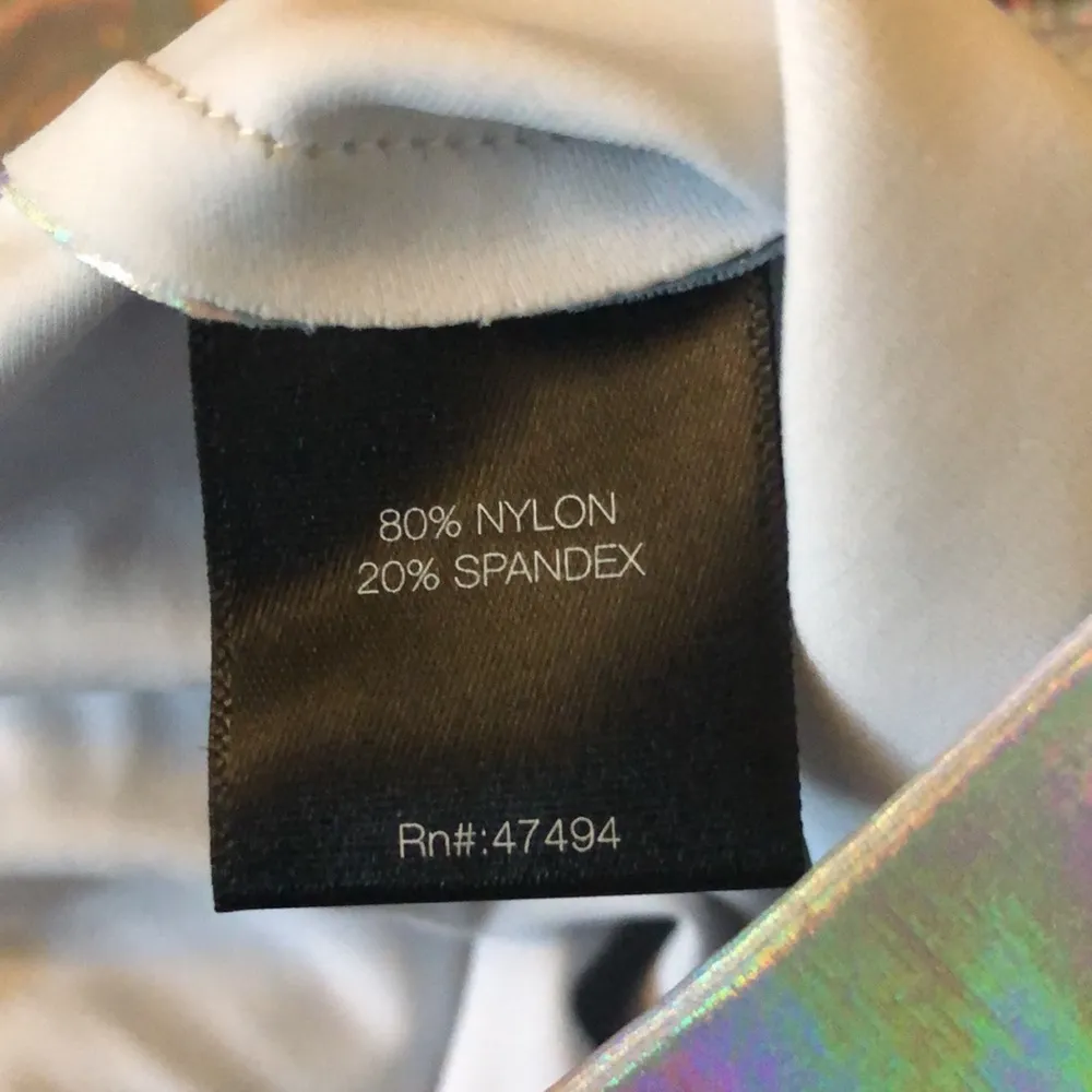 Hologram Holographic Cargo Jogger Silver Iridescent Pants sz M - Image 4