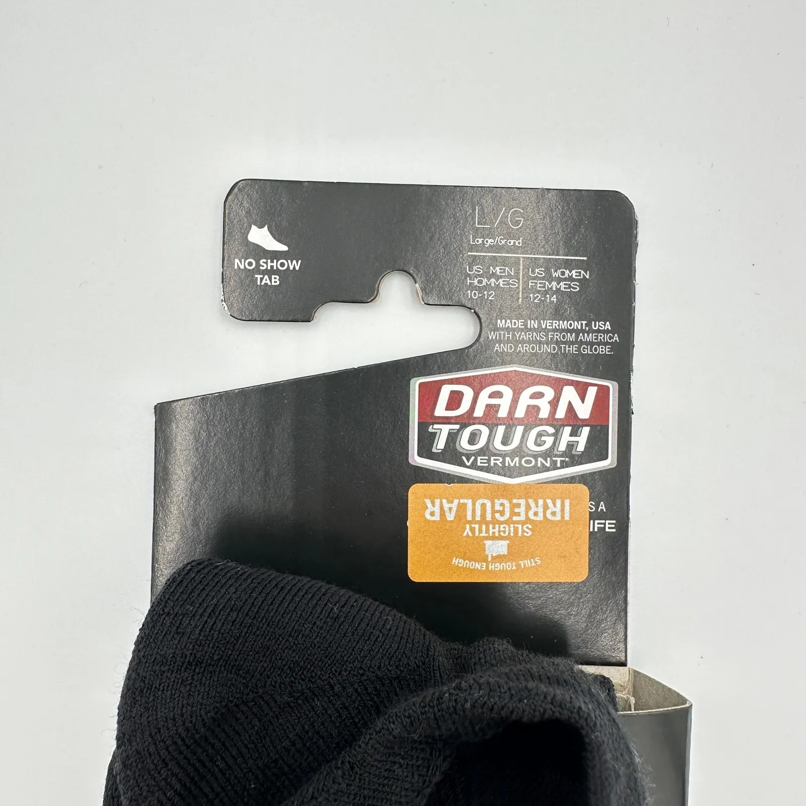 Darn Tough Vermont Run No Show Tab Socks Black Merino Wool Cushion Womens L NWT Size L - Image 6