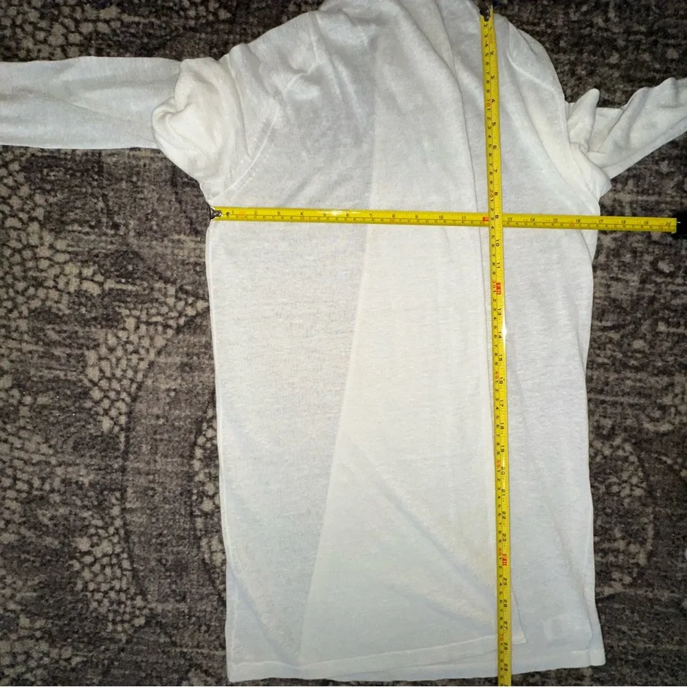 Theory Women’s Size S P Off White Linen Viscose Knit Open Front Cardigan - Image 7