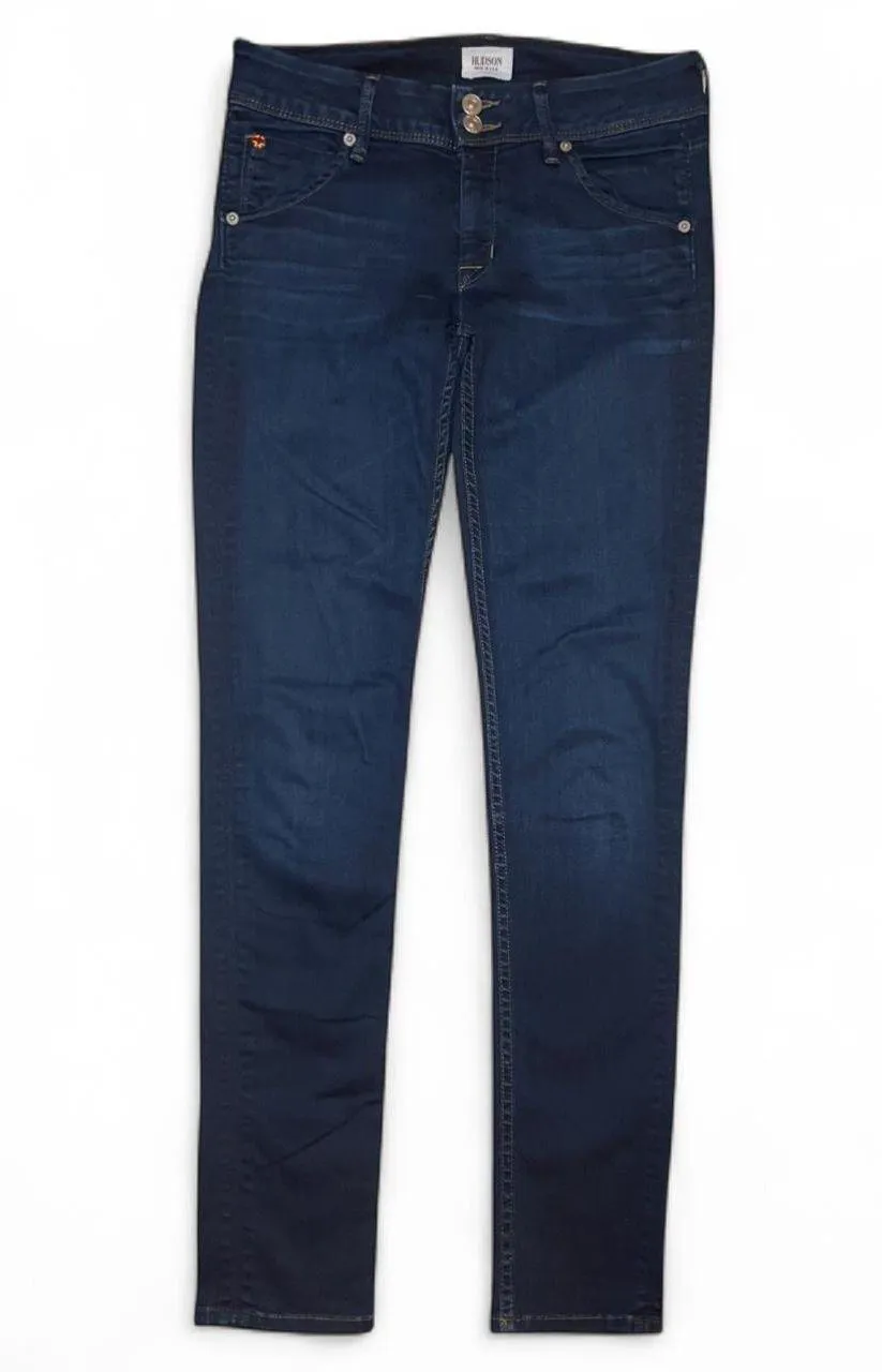 Hudson COLLIN SKINNY SUPER STRETCH Dark Blue Denim Jeans Size 27  - Image 8