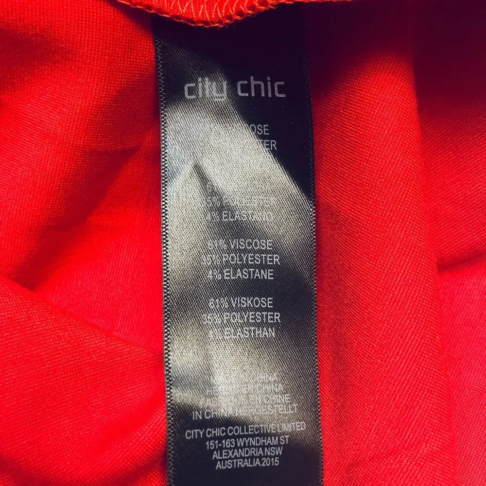 City Chic Top Miss Vintage‎ Limited Edition Red V-Neck Cap Sleeve Size XL 22 NWT - Image 8