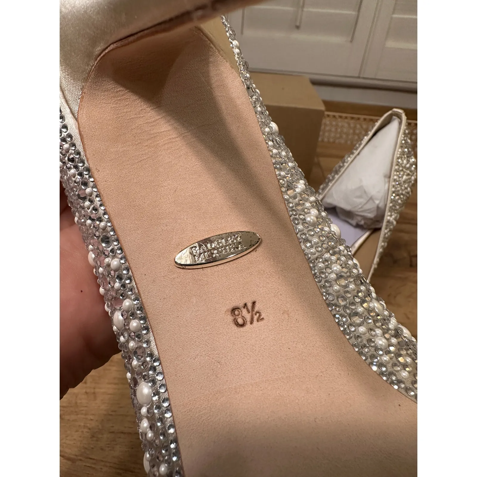 Badgley Mischka Cher II Evening Pumps Size 8.5 NIB Crystal Embellishments Bride - Image 11