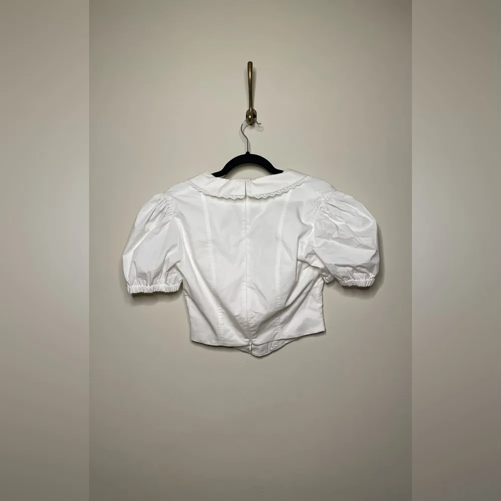 House Of CB Augusta Scalloped-Collar Stretch-Cotton Top - Image 10