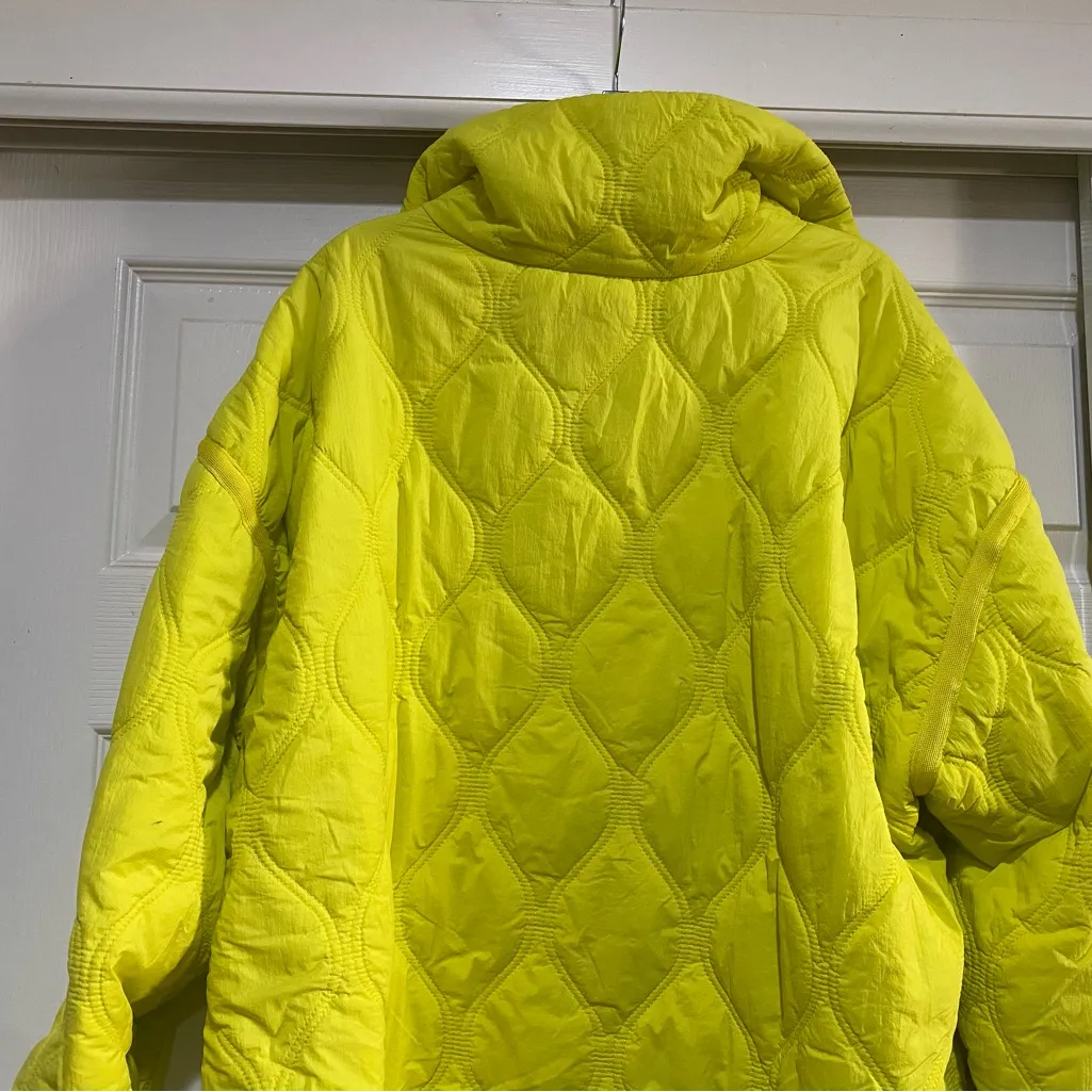 Blank NYC Front Hoodie Pockets High Collar Long Sleeves neon puffy coat Size S - Image 10