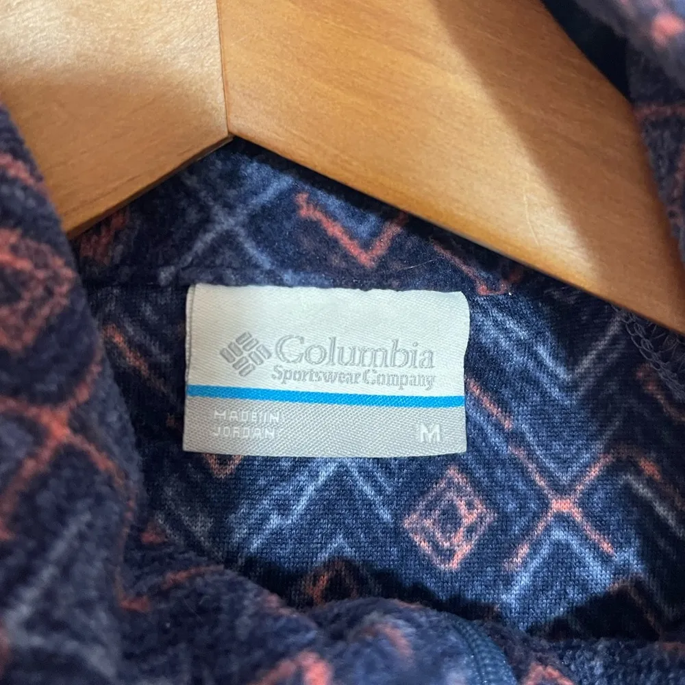Women’s Columbia Fleece Purple/blue/pink 1/4 Zip Mock Neck Pullover fleece Med - Image 4