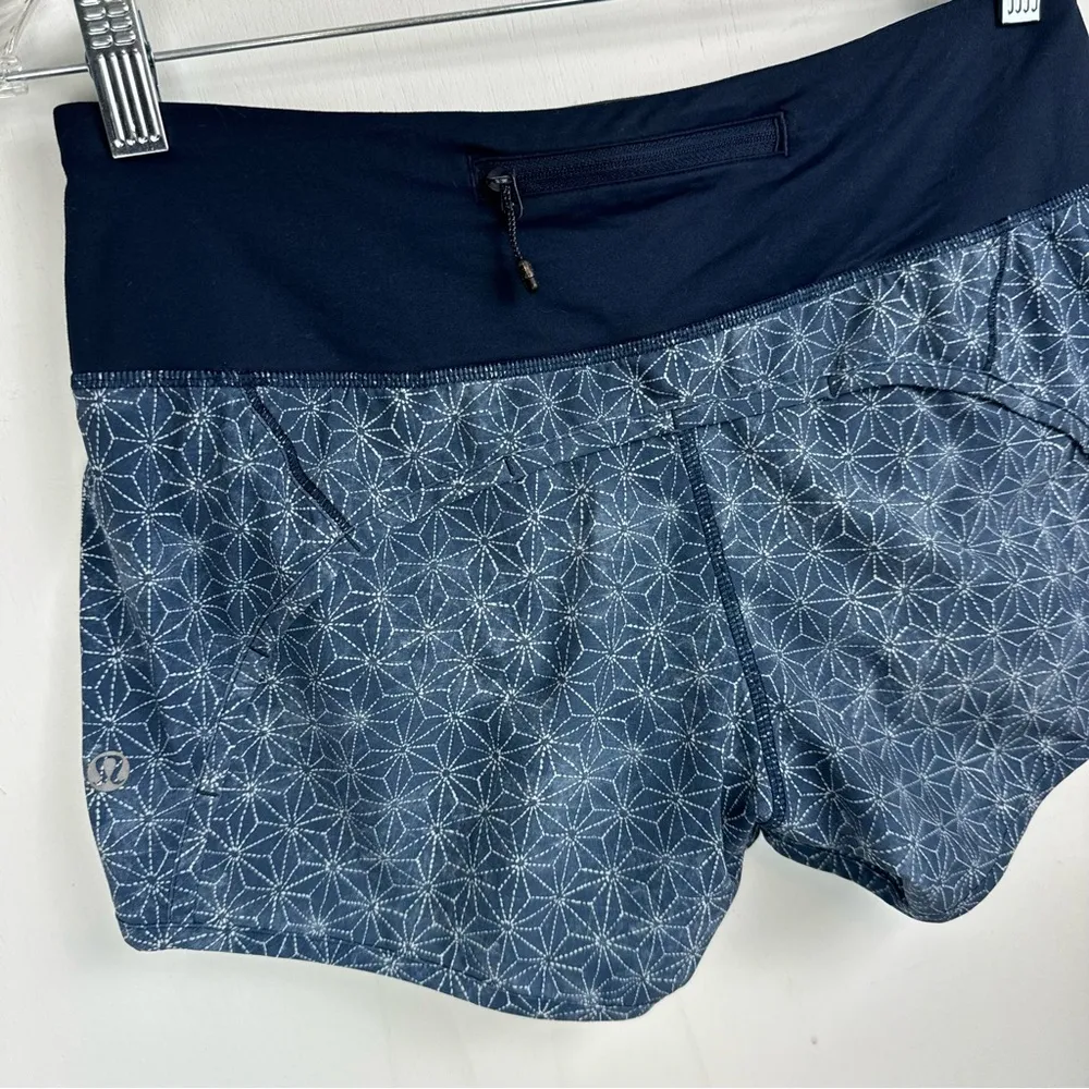 Lululemon Run Times Short Blue Swift Ultra Sz 4 Inkwell Star Print Athletic Run - Image 15