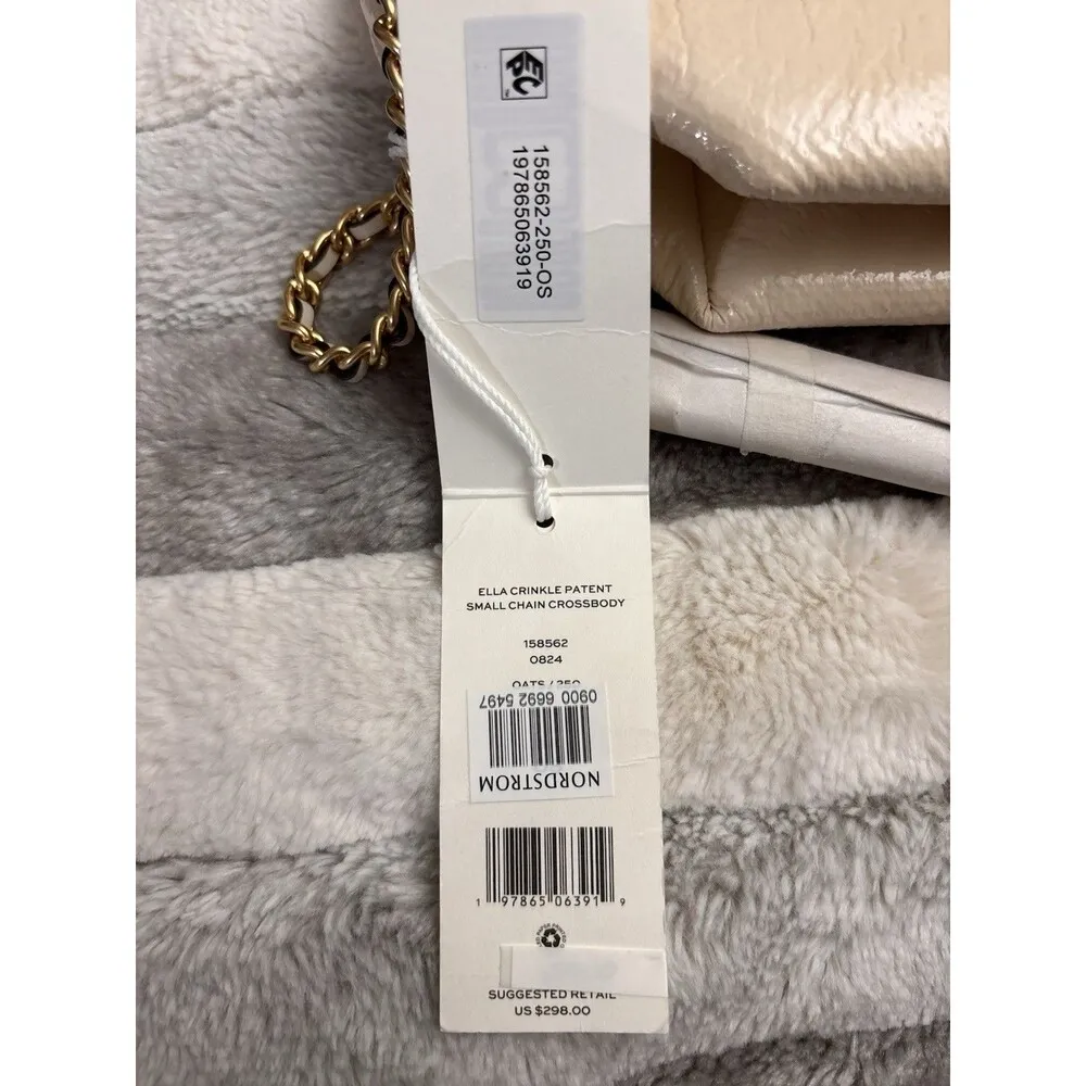 Tory Burch Small Ella Crinkle Chain Convertible Crossbody Bag Color Oats New - Image 9