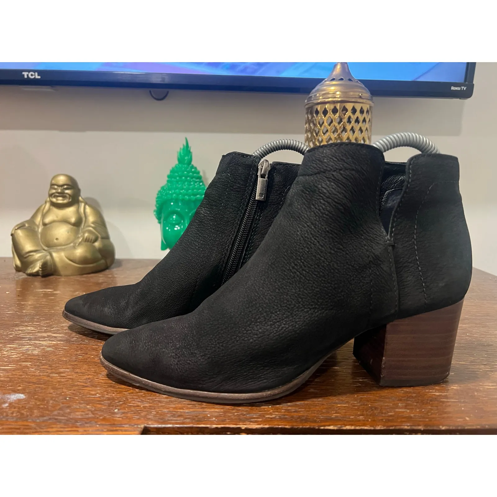 Lucky Brand Women’s Suede Leather Booties a black 7 - Image 4