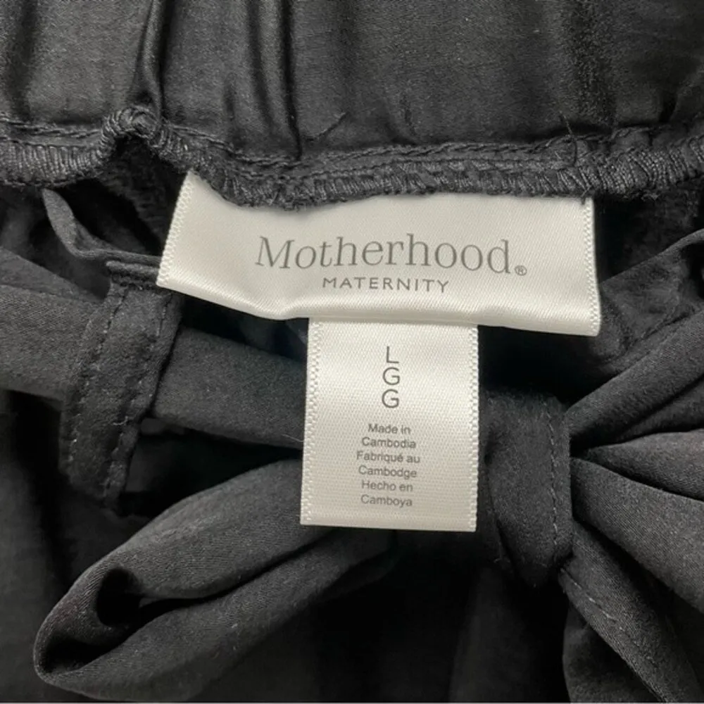 NWT Motherhood Maternity Underbelly Black Charmeuse Jogger Pants Women’s Large Size undefined - Image 13