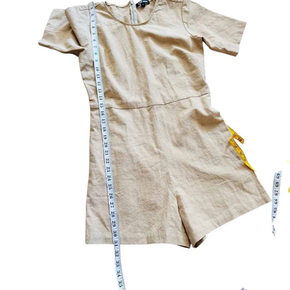 Ilana Kohn 100% cotton Tan Short Sleeve Romper Size 4 - Image 12