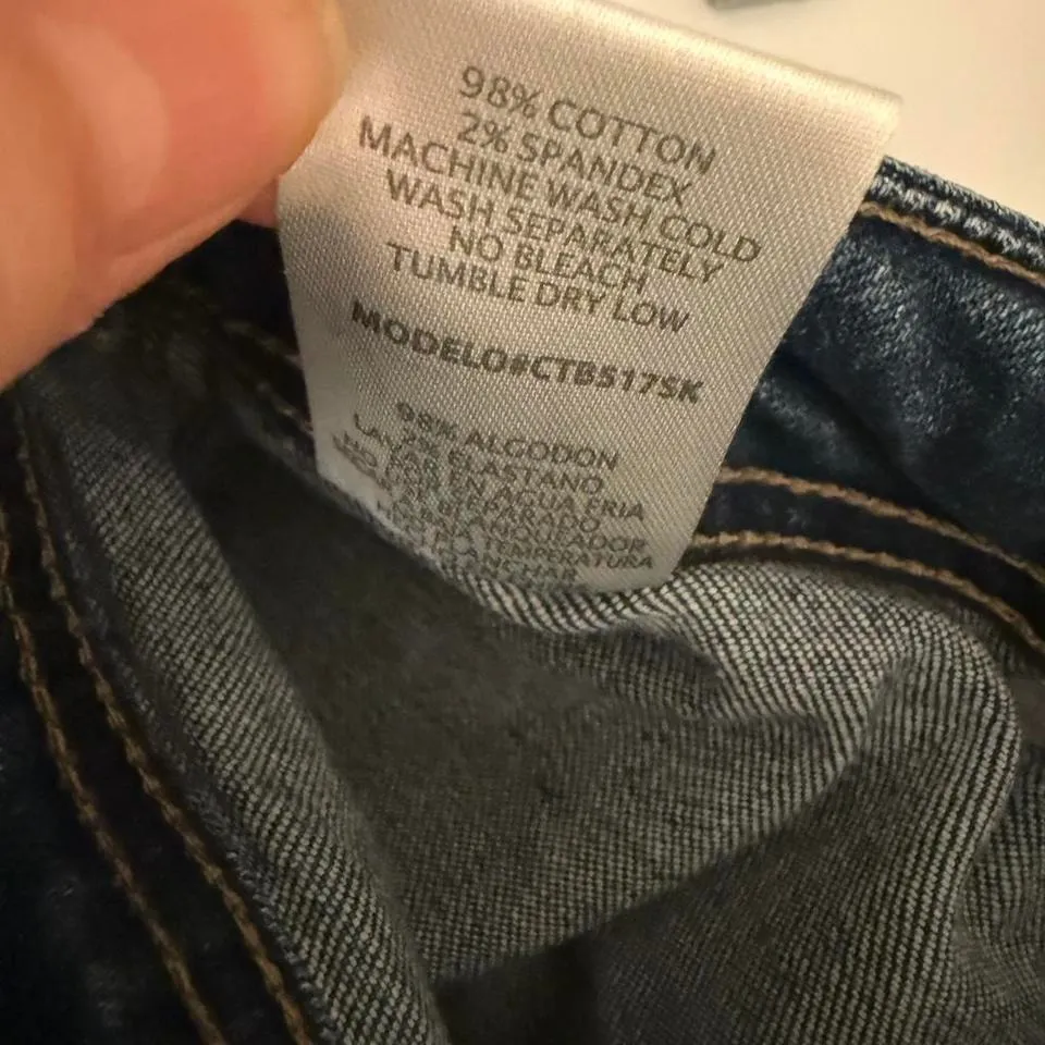 BLACK LABEL by C EST TOI Denim Button Front Mini Skirt Dark Wash Size L Size L - Image 7