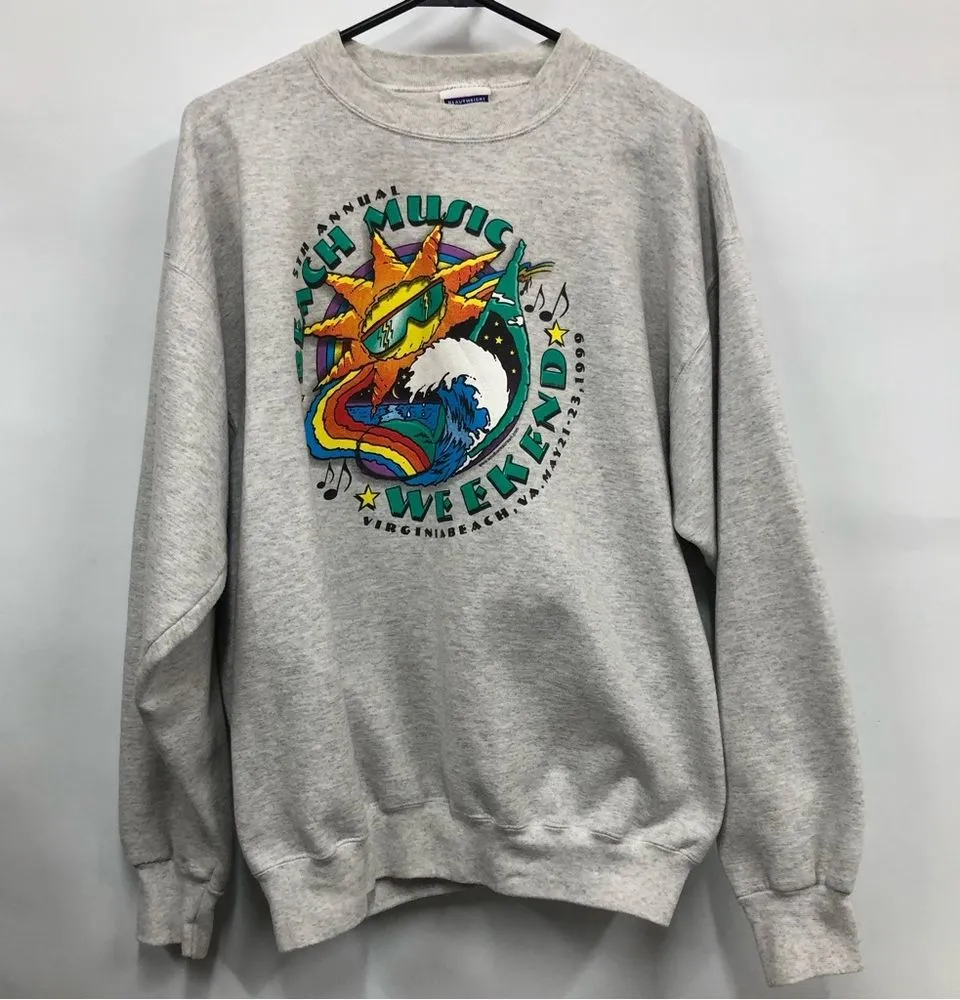 Vintage 1999 Virginia Beach Music weekend crew neck sweatshirt Size L - Image 1