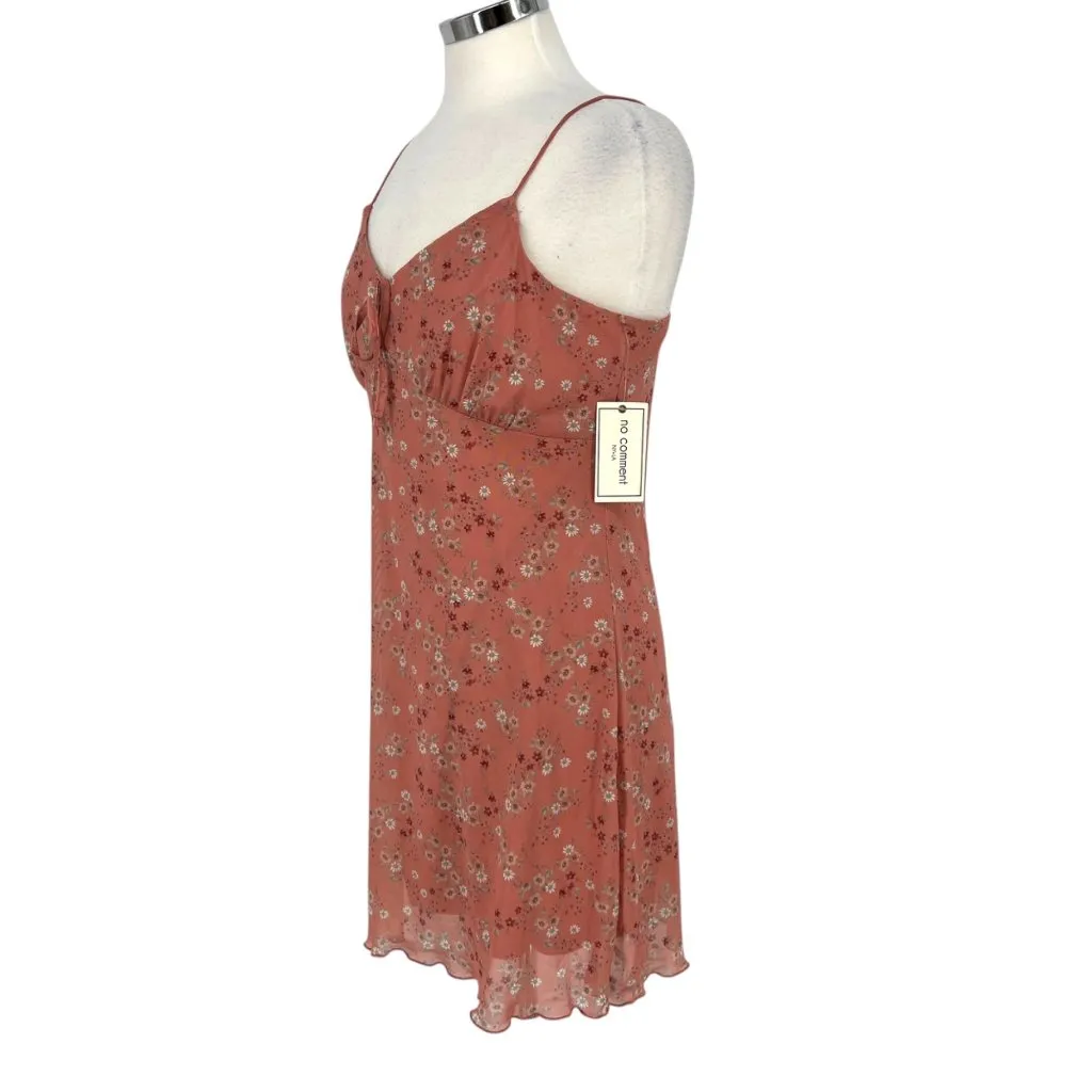 No Comment Floral Spaghetti Strap Mini Dress Pink Size Large NWT - Image 5