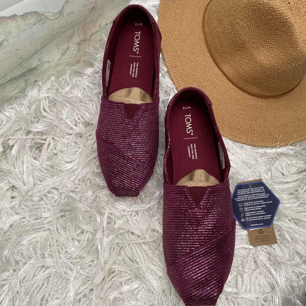 New in Box Women’s TOMS Alpargata Holiday Look Ribbed Glitter - Image 12