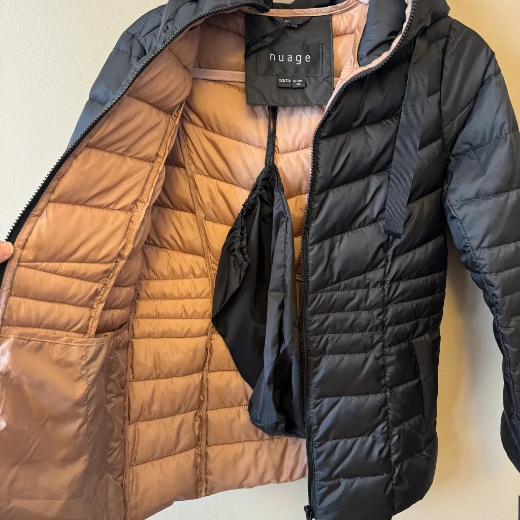 Black‎ Puffer Jacket with Hood Black Size undefined - Image 4