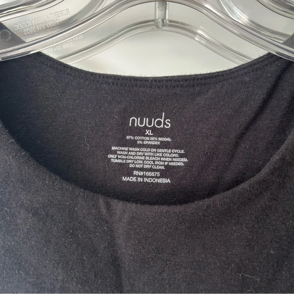 nuuds Classic Black Bodysuit boatneck Size XL - Image 2