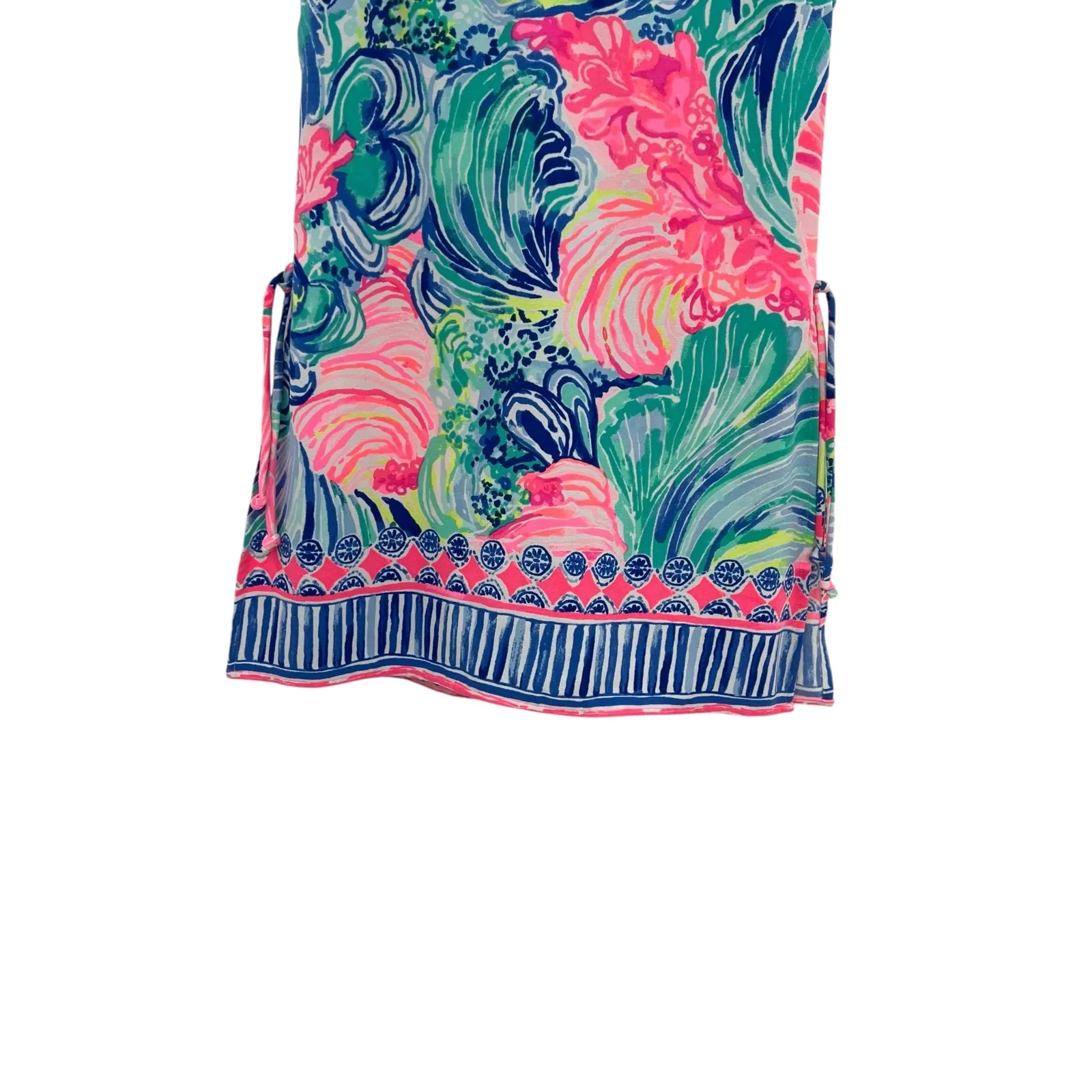 Lilly Pulitzer Donna Beach Please Romper Sleeveless Printed Pink Blue Size 0‎ - Image 6