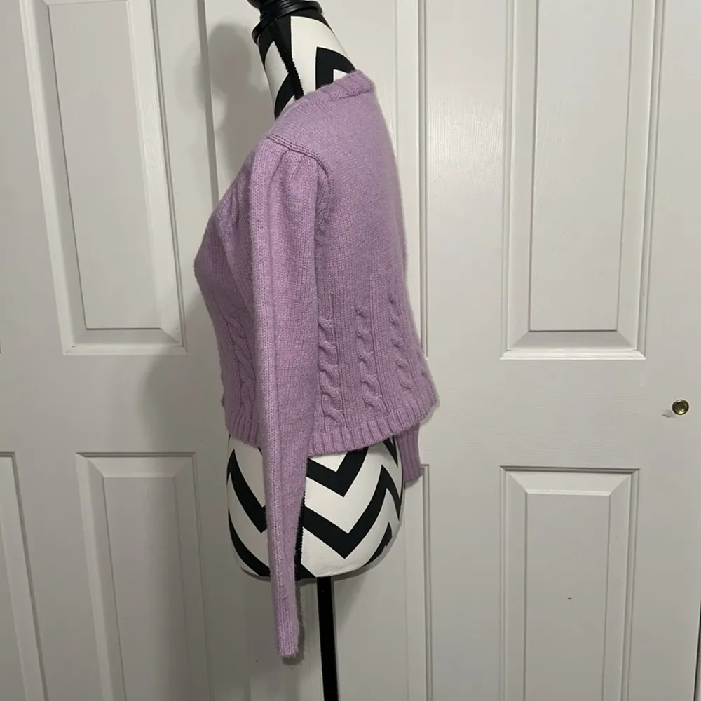 TULAROSA Tawnie Lavender Cable Knit Women's Cardigan Sweater - Image 2